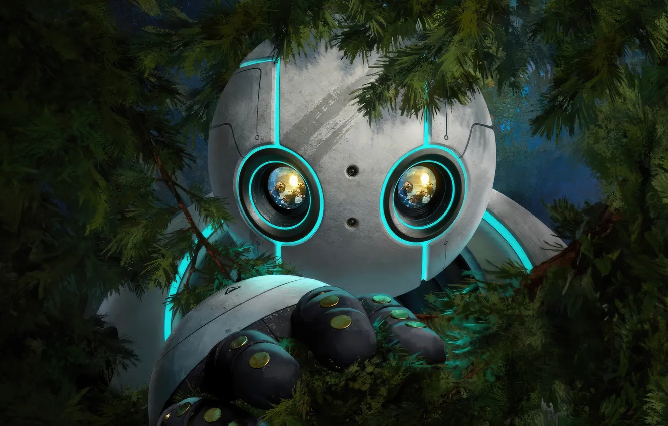 Photo wallpaper nature, robot, Rescue of a wild robot, The Wild Robot, Wild Robot, 2024