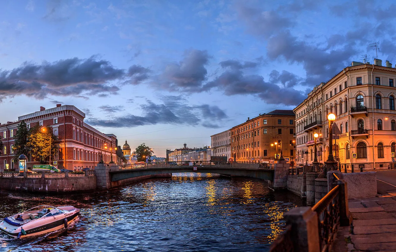 Photo wallpaper the evening, Peter, Saint Petersburg, Russia, SPb, St. Petersburg, spb, Moyka river