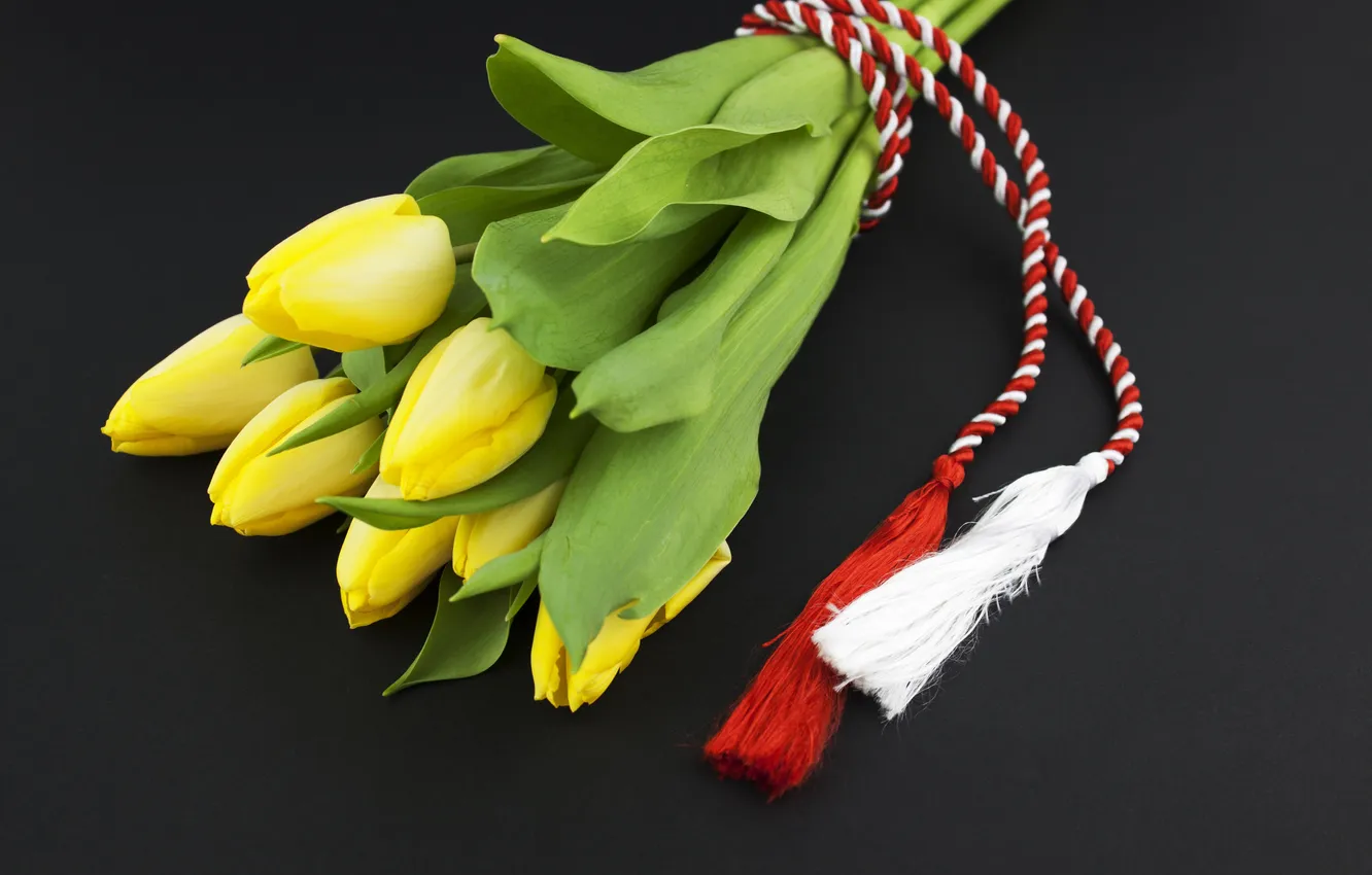 Photo wallpaper tulips, flowers, tulips, bouquet