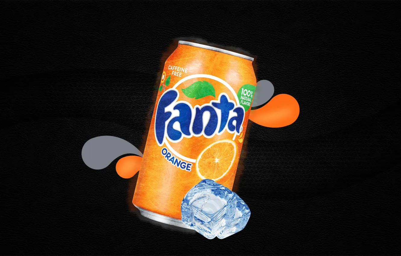 Photo wallpaper ice, cubes, Fanta, Bank, Fanta, drink
