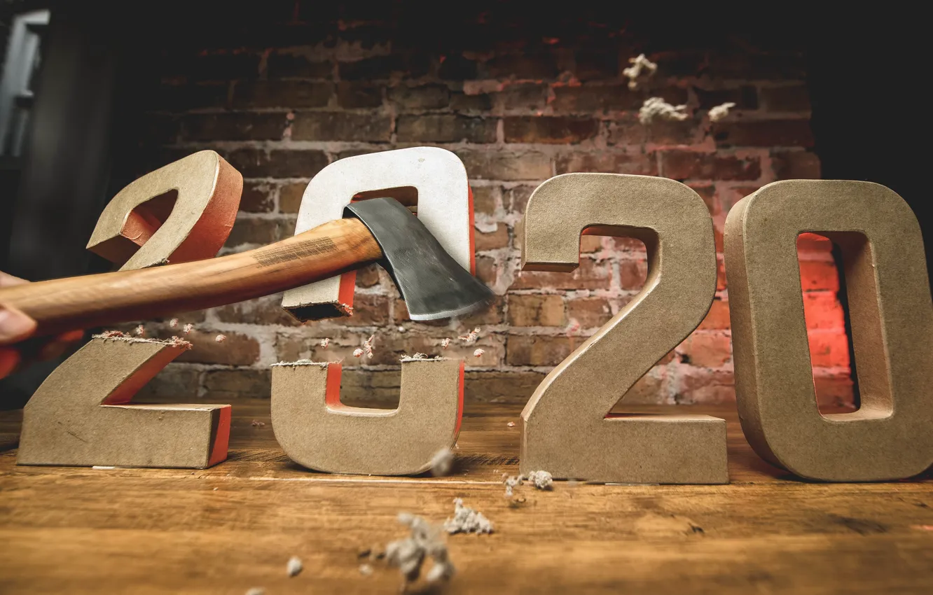 Photo wallpaper axe, year, 2020