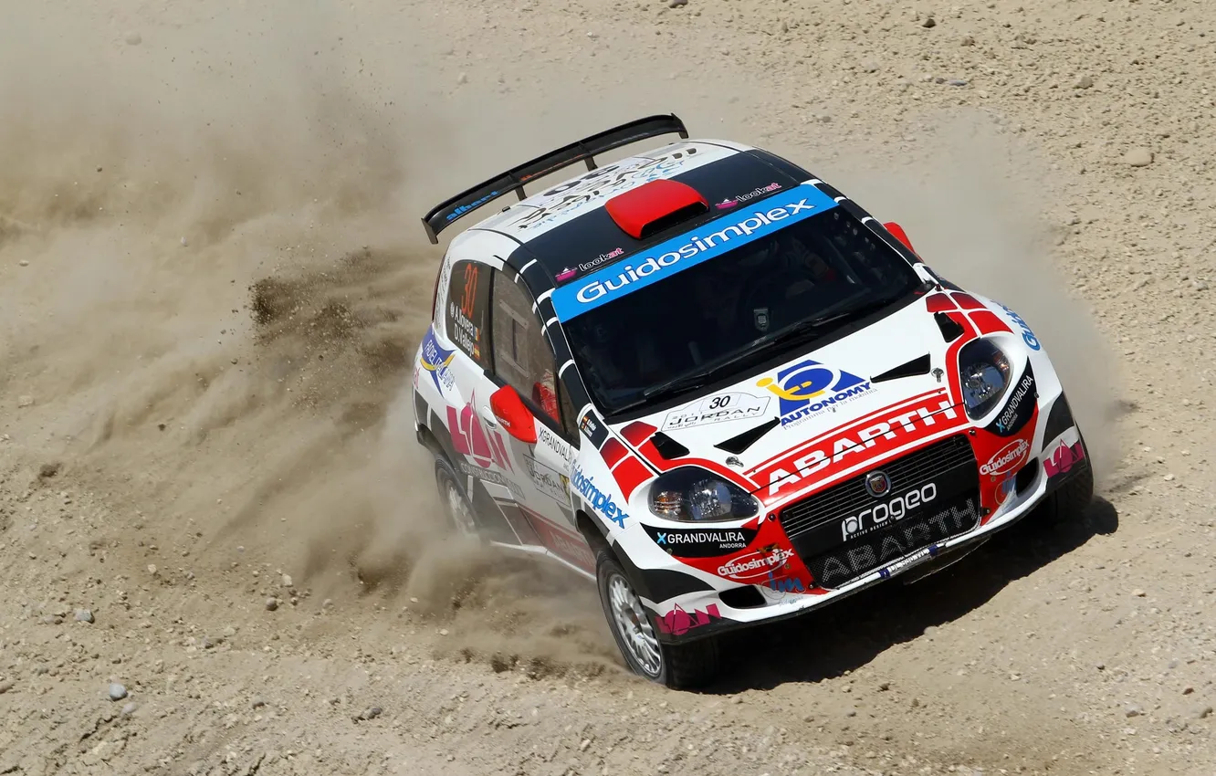 Photo wallpaper machine, sport, dust, The hood, the front, Rally, Rally, Abarth