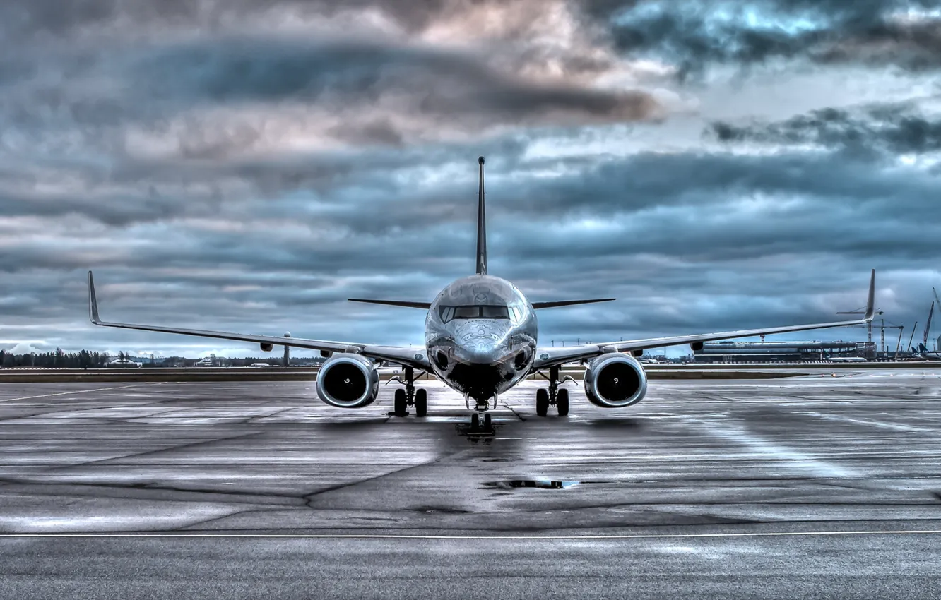 Photo wallpaper airport, the plane, Boeing 737