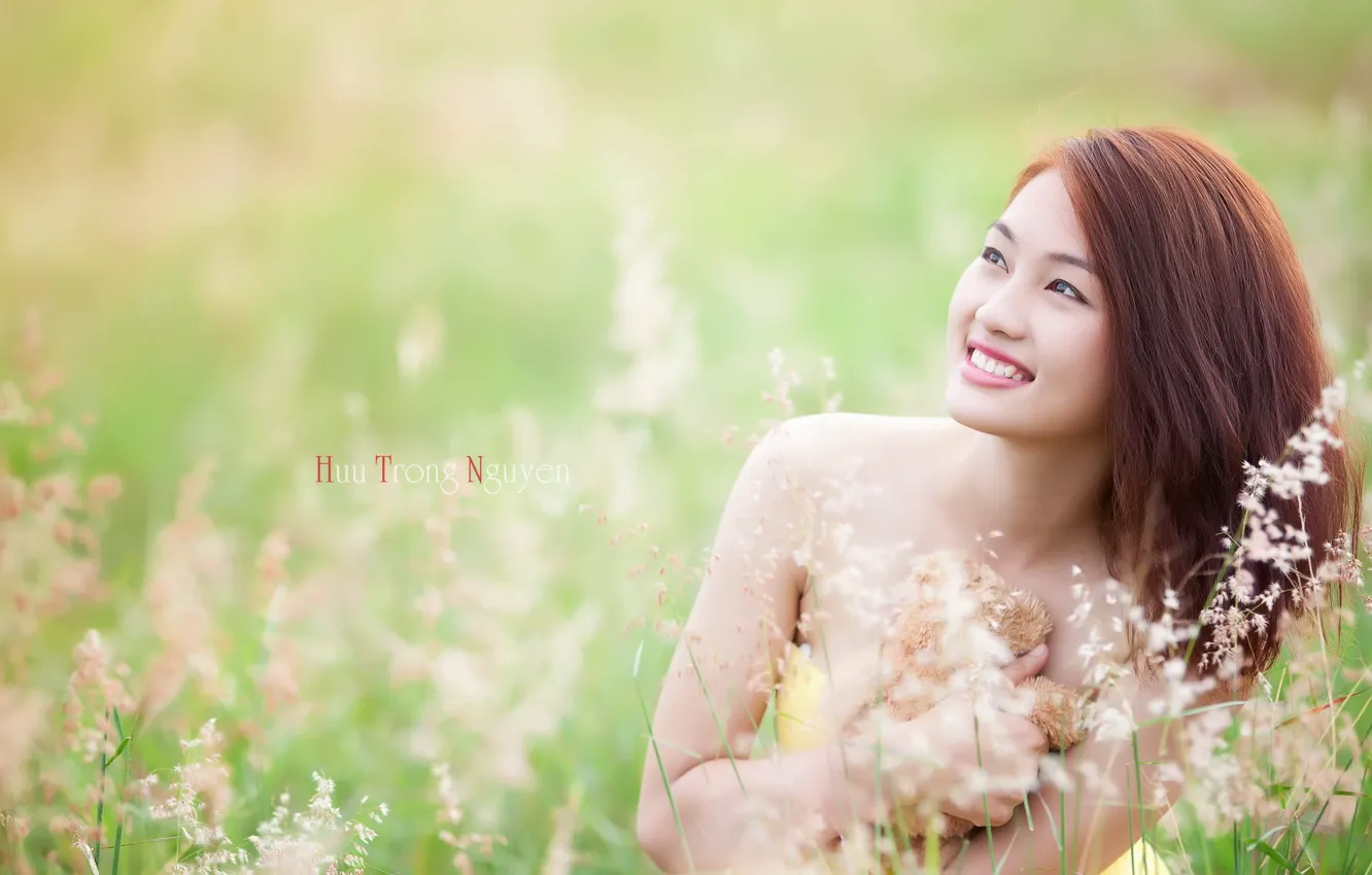 Photo wallpaper summer, girl, smile, Asian