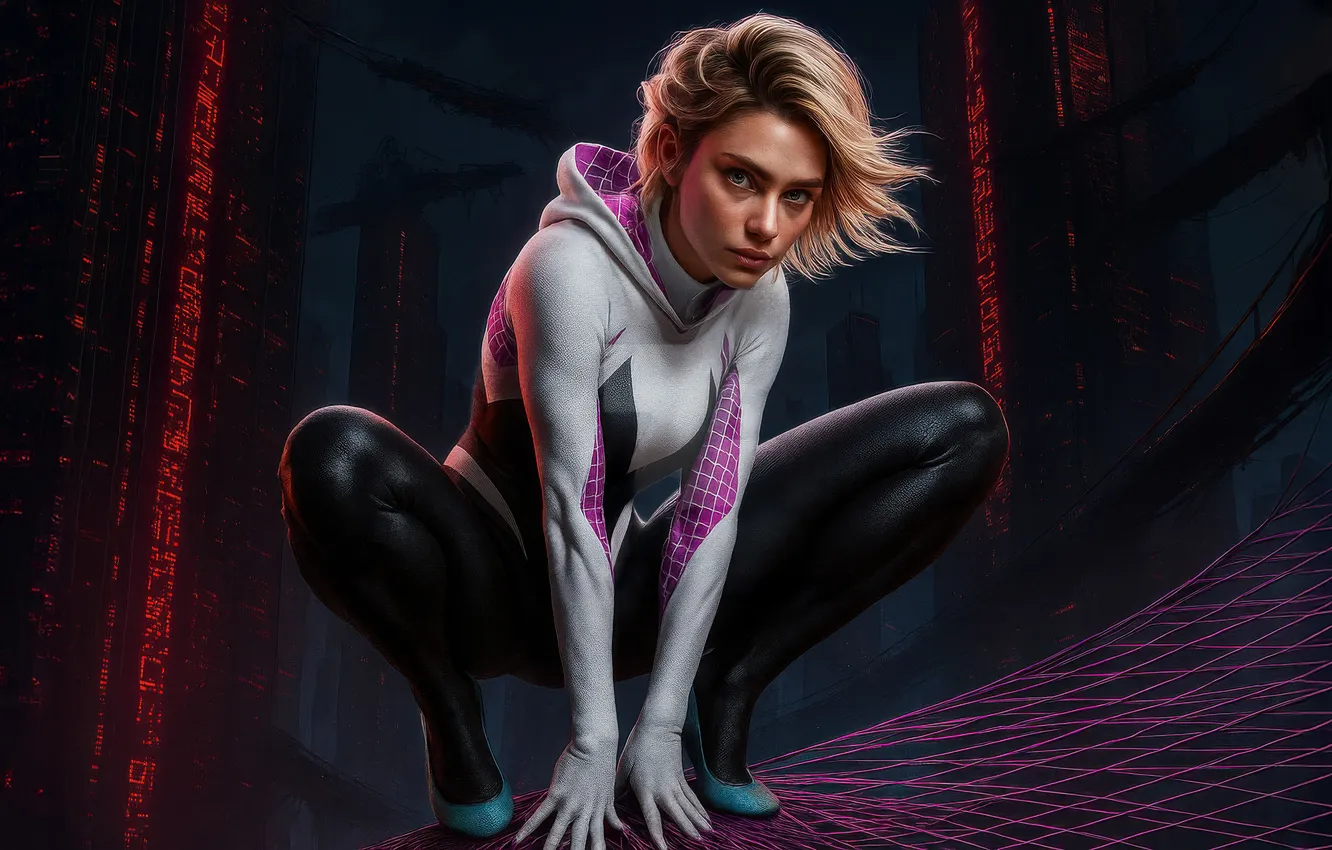 Photo wallpaper spider, gwen, dynamic