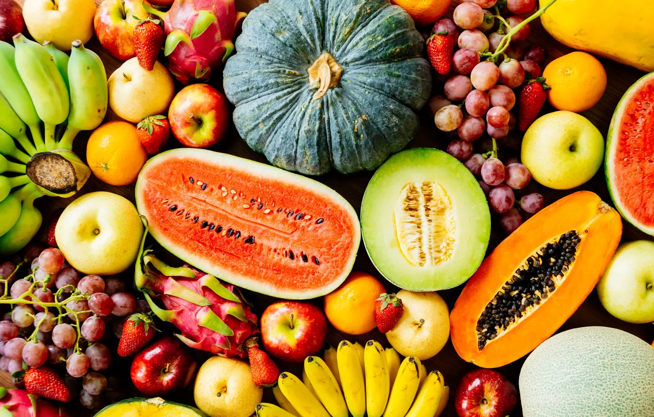 Photo wallpaper fruit, a lot, cuts