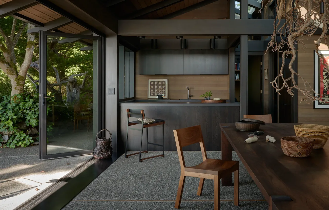 Photo wallpaper design, style, interior, kitchen, 1968, dining room, Washington, Bainbridge Island