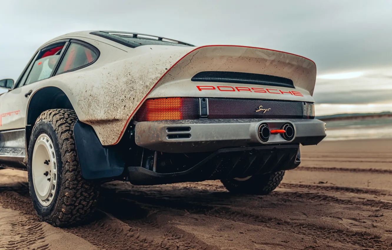 Photo wallpaper sand, 911, Porsche, lights, bumper, 964, AWD, feed