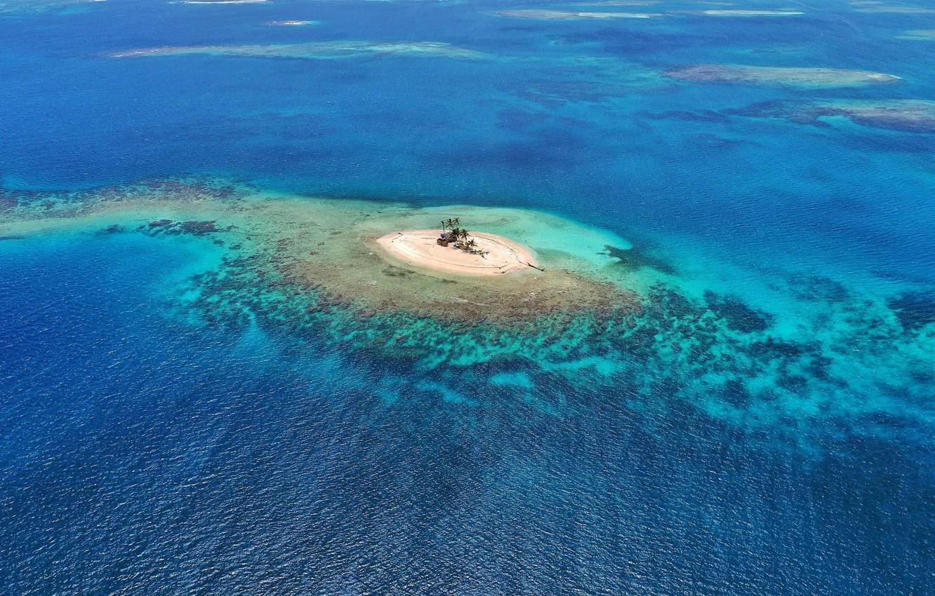 Photo wallpaper Panama, Panama, San Blas Islands, Blue Ocean, Blue Ocean, San Blas Islands