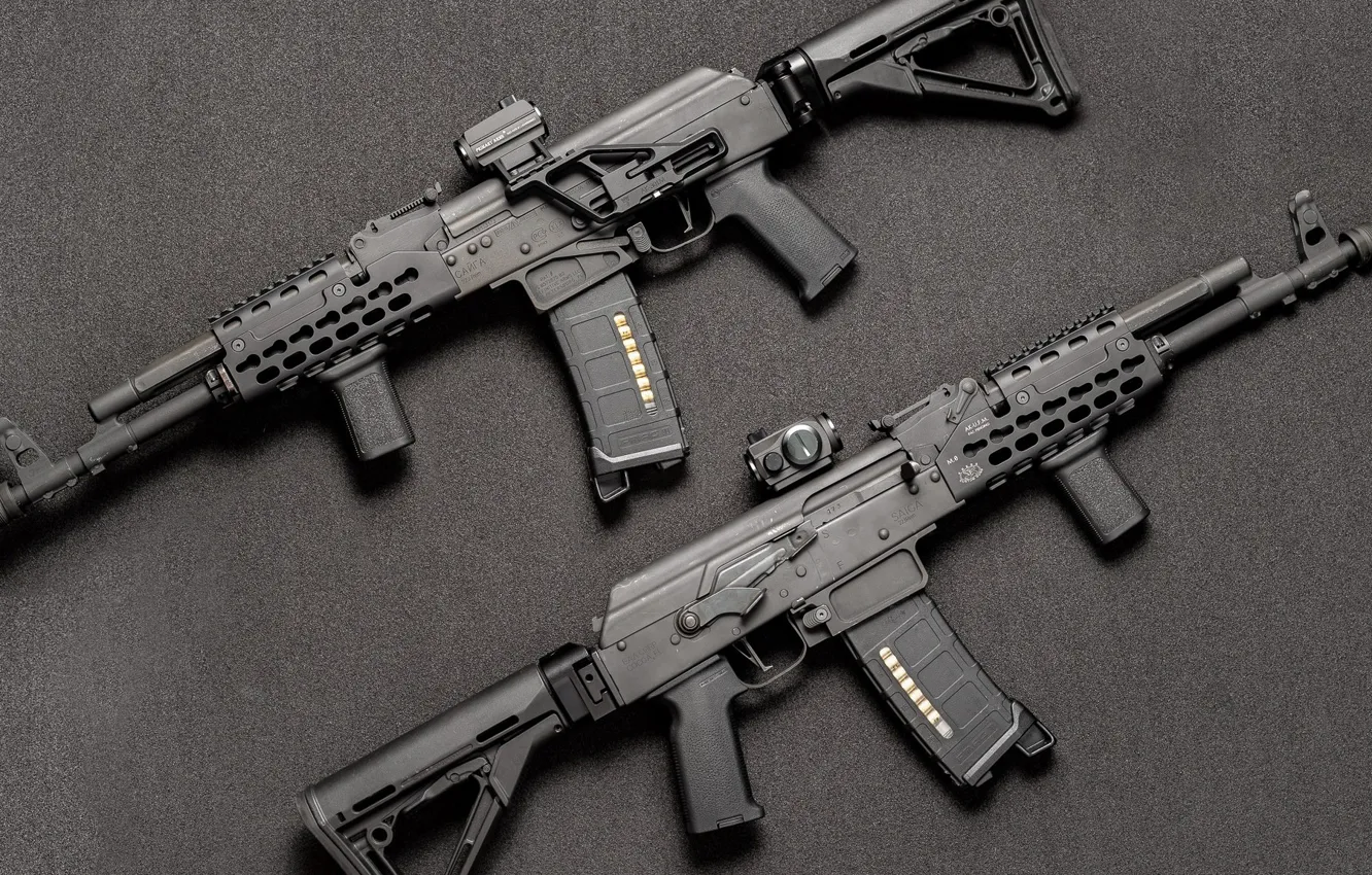 Photo wallpaper weapons, machine, Kalashnikov, weapon, custom, custom, Saiga, AKM