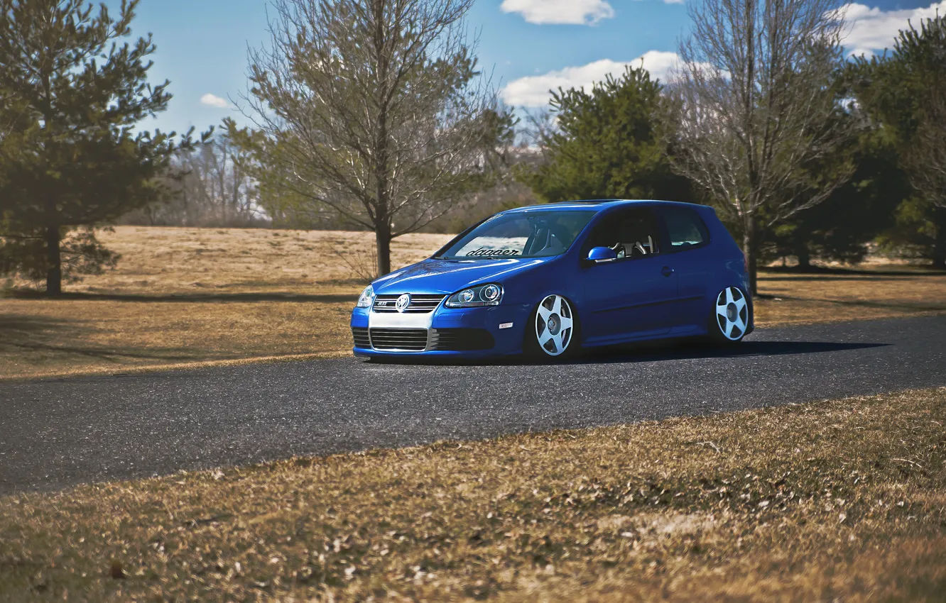 Photo wallpaper blue, tuning, Volkswagen, Golf, R32, golf, GTI