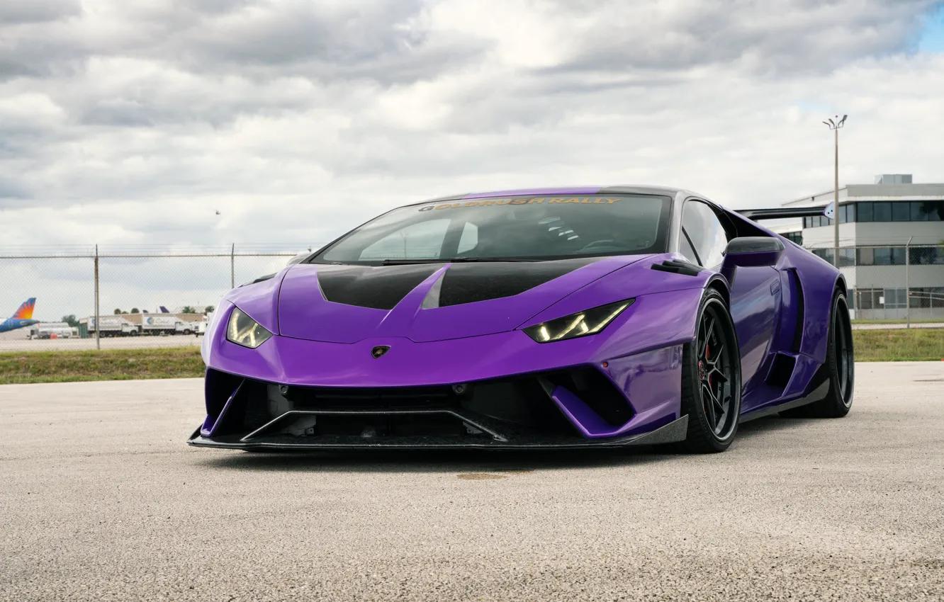 Photo wallpaper Lamborghini, Sky, Purple, VAG, Performante, Huracan