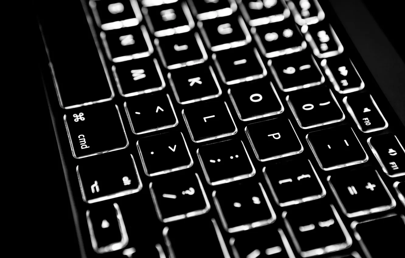 Photo wallpaper keyboard, macbook, keyboard, Backlit, lighting