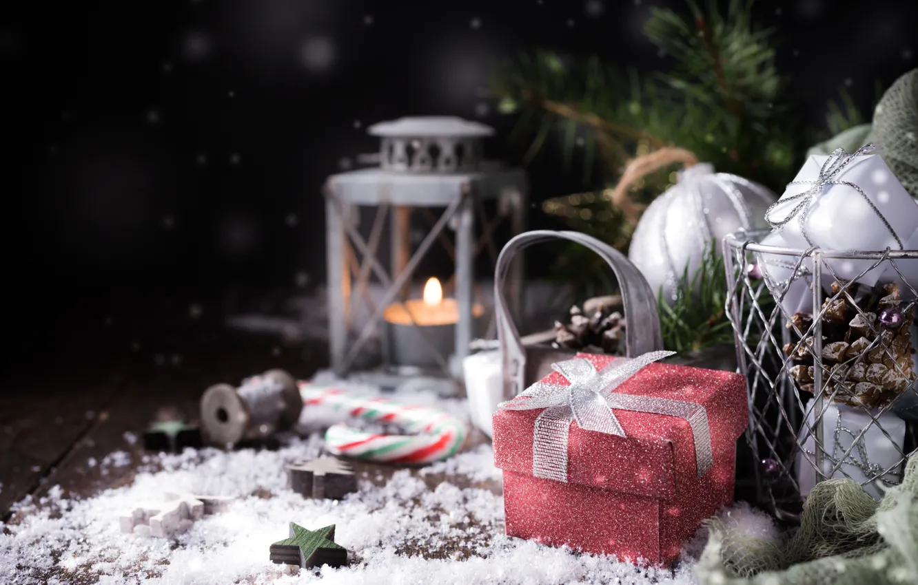 Photo wallpaper holiday, gift, Iryna Melnyk, composition, new year, decor, toy