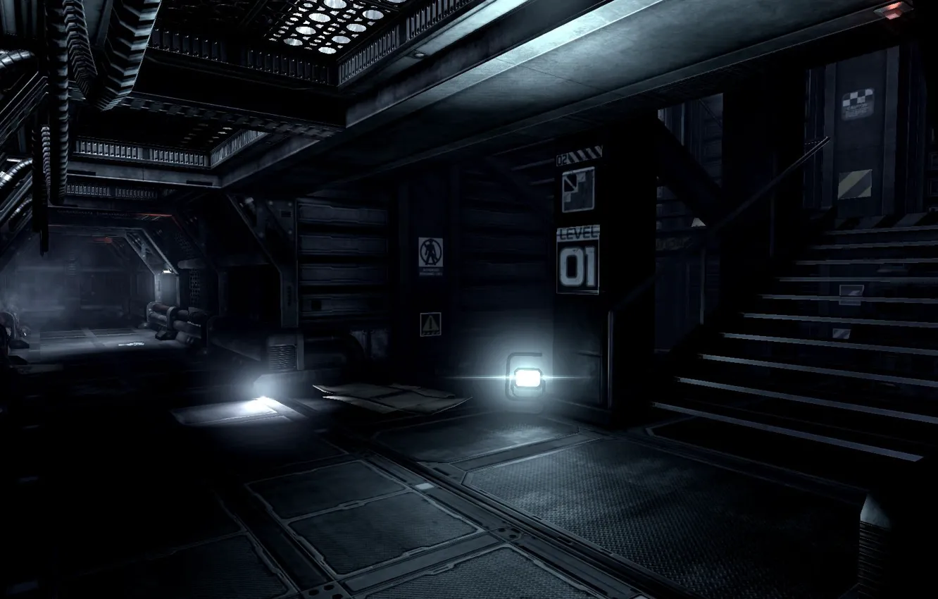 Photo wallpaper dark, corridor, level