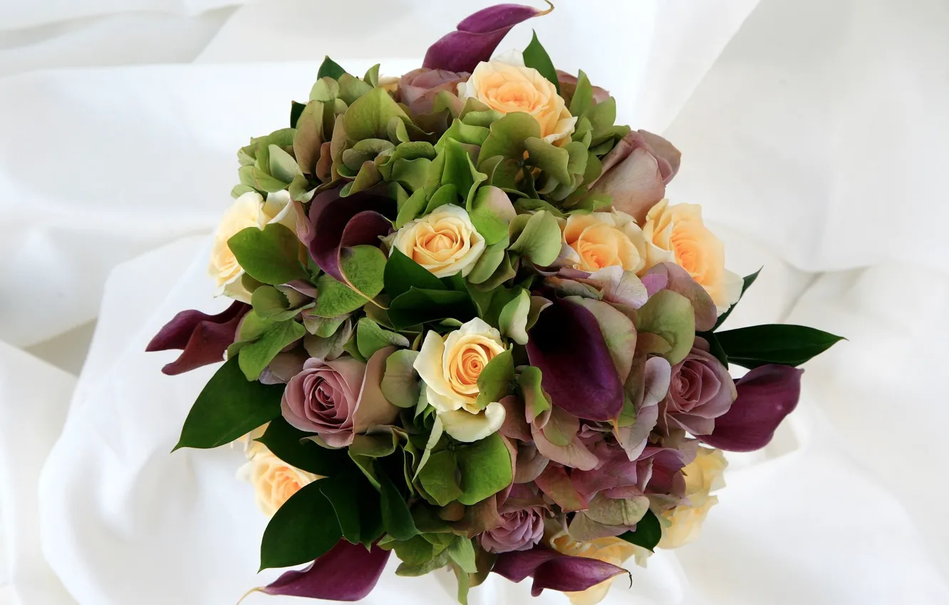 Photo wallpaper flowers, roses, bouquet, composition