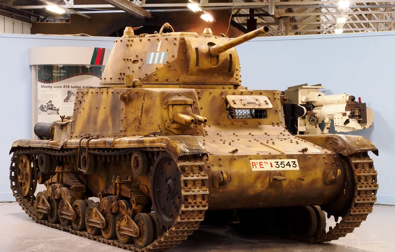 Photo wallpaper tank, Italian, average, WW2, sandy variant, Carro armato, M13/40