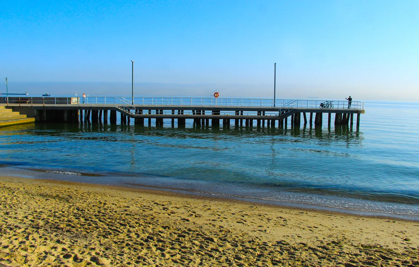 Photo wallpaper beach, sea, pier
