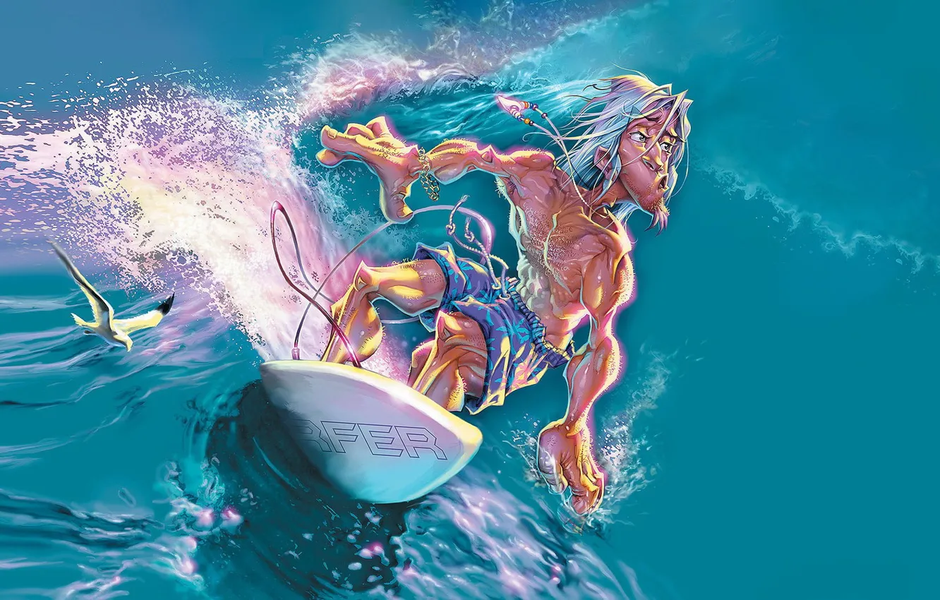 Photo wallpaper wave, figure, surfing, 157