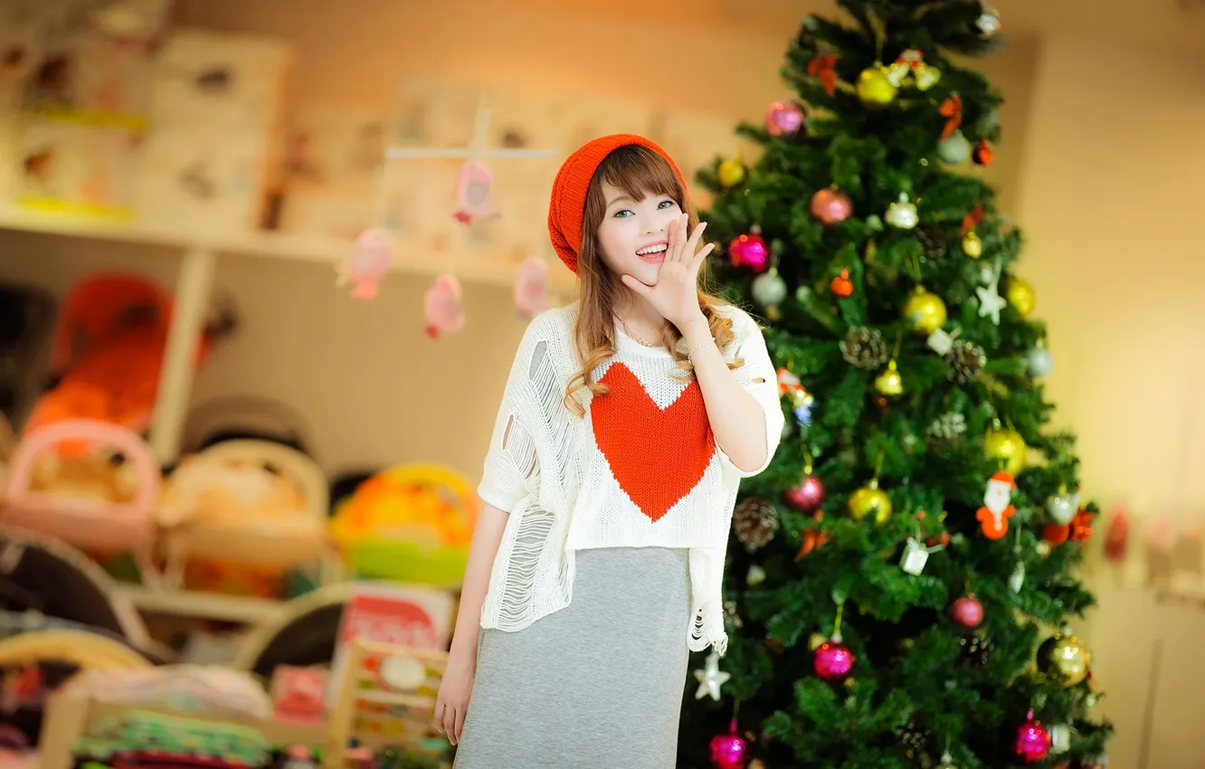 Photo wallpaper girl, mood, holiday