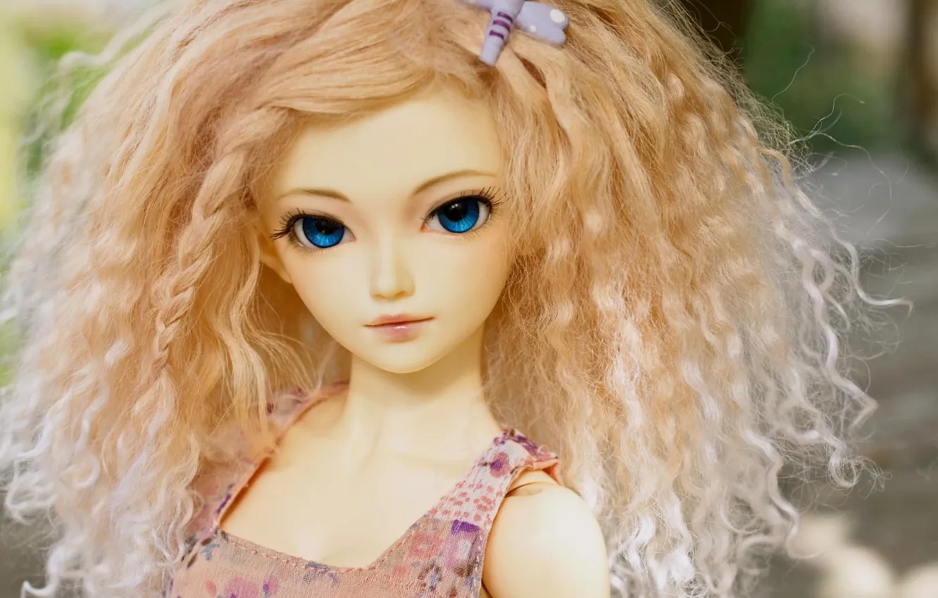 Photo wallpaper look, toy, doll, blonde, curls