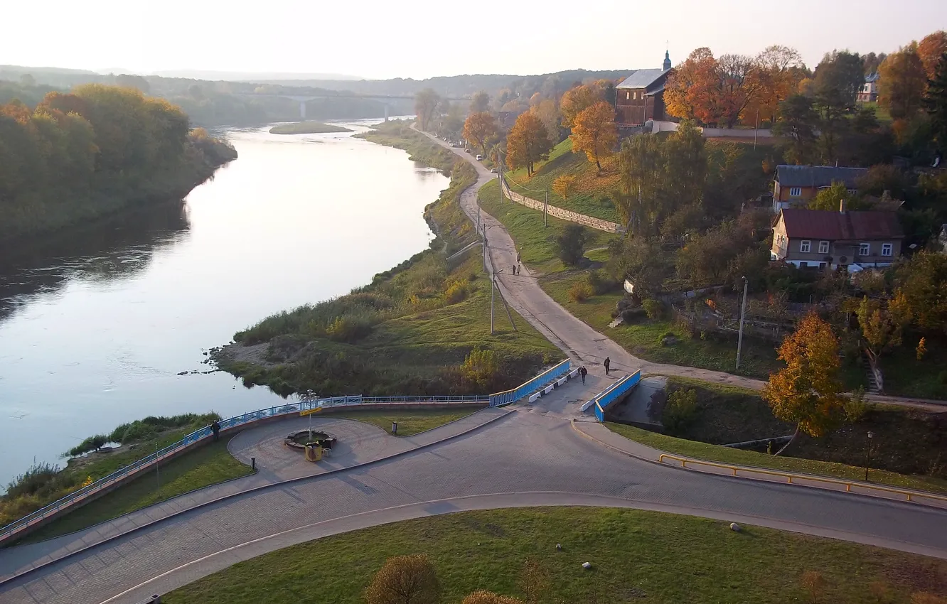 Photo wallpaper autumn, Belarus, Grodno, Neman