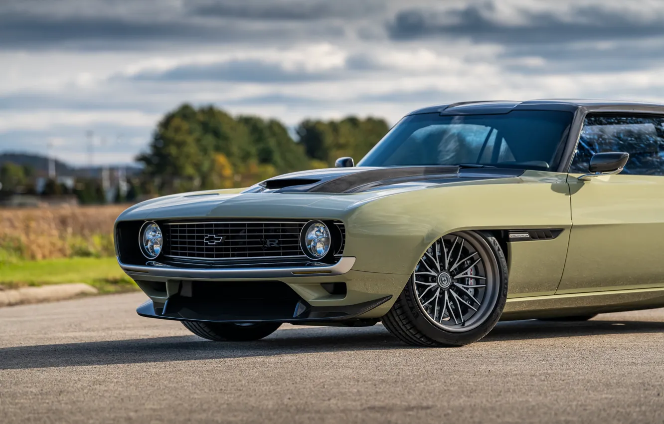 Photo wallpaper Chevrolet, Disk, Wheel, 1969, Camaro, Lights, Chevrolet Camaro, Muscle car