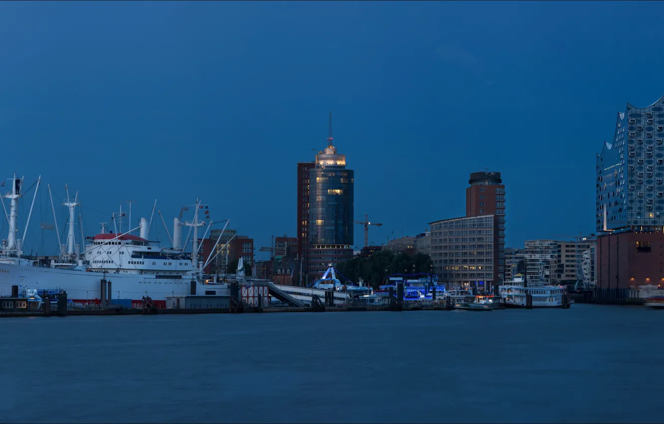 Photo wallpaper ship, home, Germany, port, Hamburg
