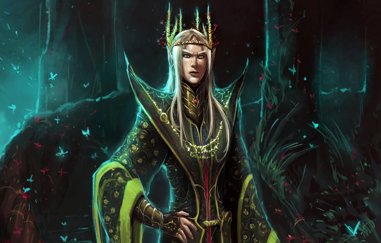Photo wallpaper elf, crown, art, blonde, The hobbit, The Hobbit, Thranduil, Thranduil