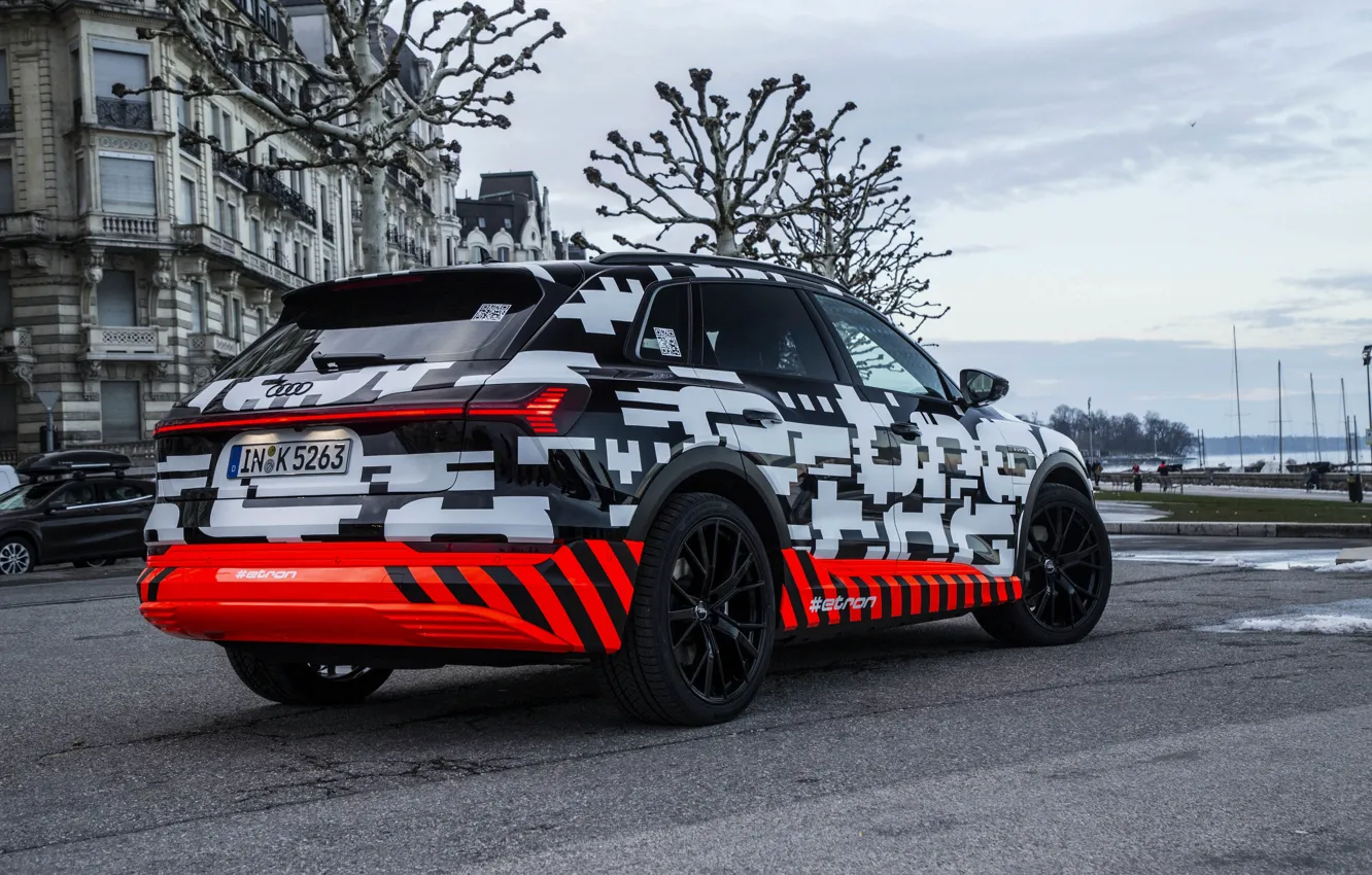 Photo wallpaper Audi, Parking, side view, 2018, E-Tron Prototype
