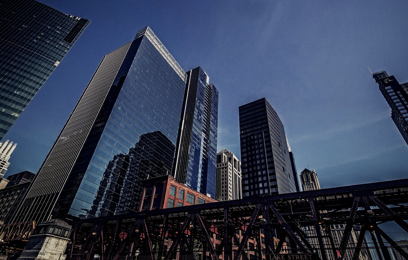 Photo wallpaper the sky, Chicago, USA, Chicago, Illinois, skyscrapers