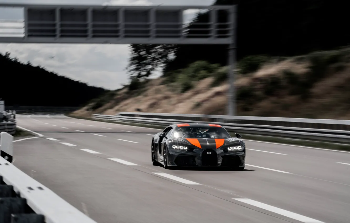Photo wallpaper asphalt, speed, Bugatti, hypercar, Chiron, Super Sport 300+