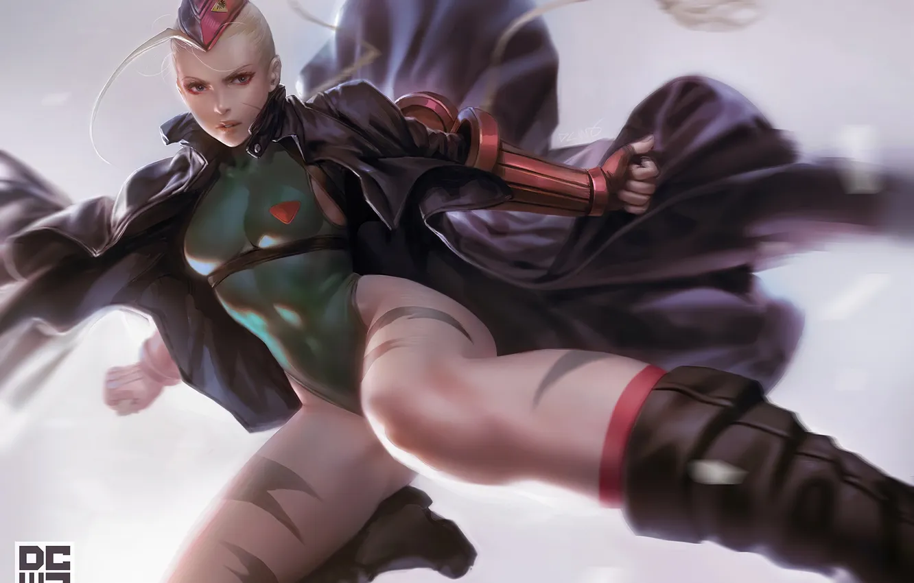 Photo wallpaper girl, ass, blonde, digital art, Street Fighter, hips, Cammy White, video game girls