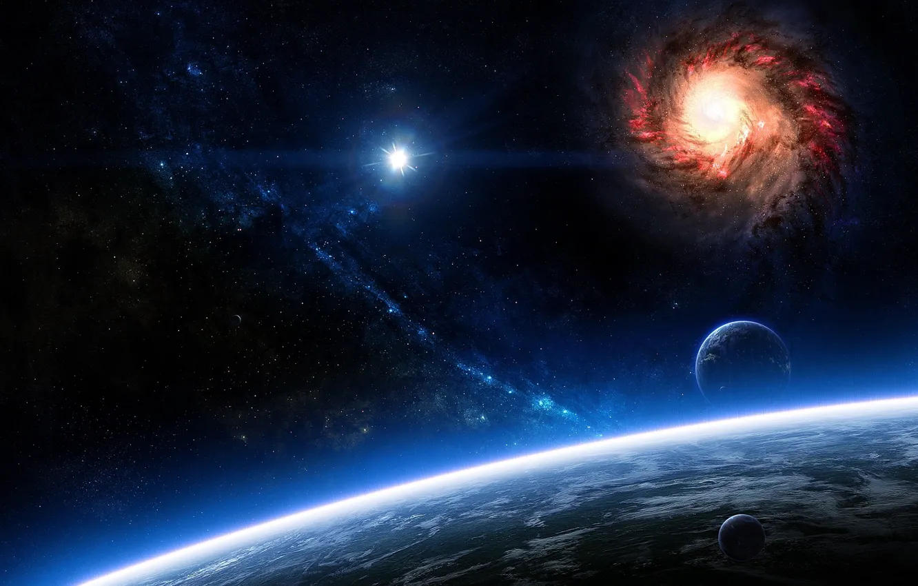 Photo wallpaper space, cosmos, planets, galaxies, sci fi