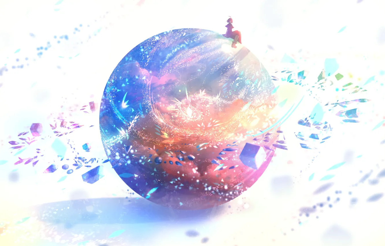 Photo wallpaper girl, fantasy, sphere