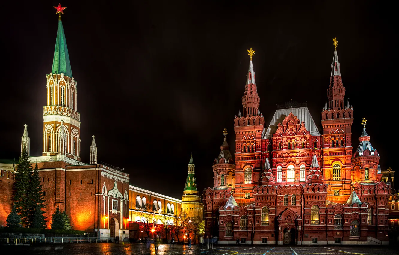 Photo wallpaper Moscow, Russia, Russia, Moscow, red square, State historical Museum, The Nikolskaya tower