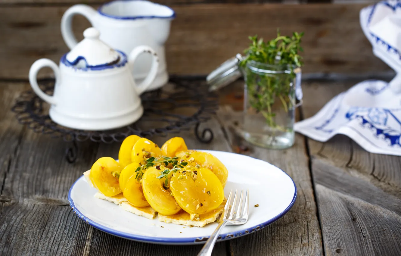 Photo wallpaper pie, fruit, dessert, apricots, Julia Khusainova