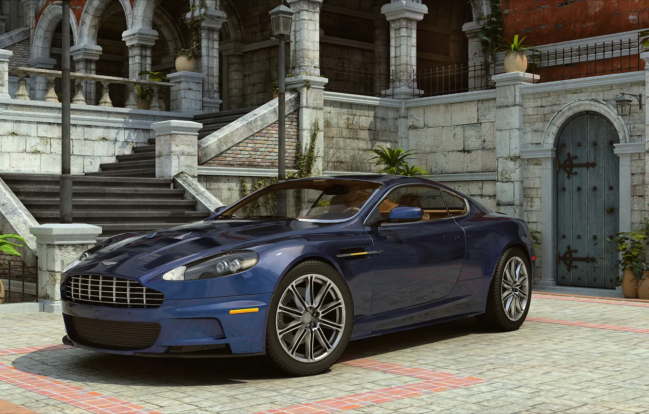 Photo wallpaper Aston Martin, DBS, Courtyard