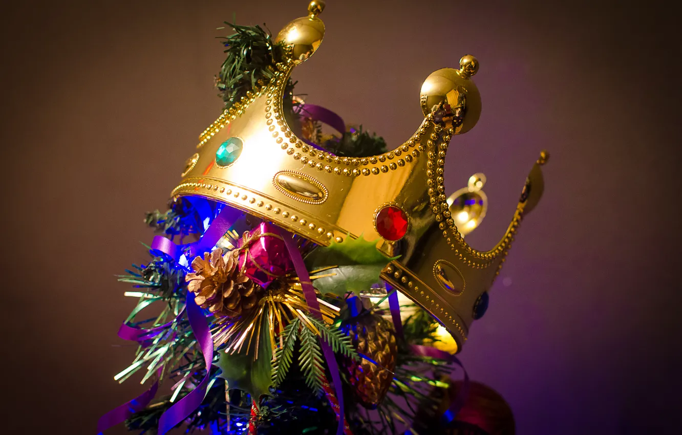 Photo wallpaper lights, tree, new year, bokeh