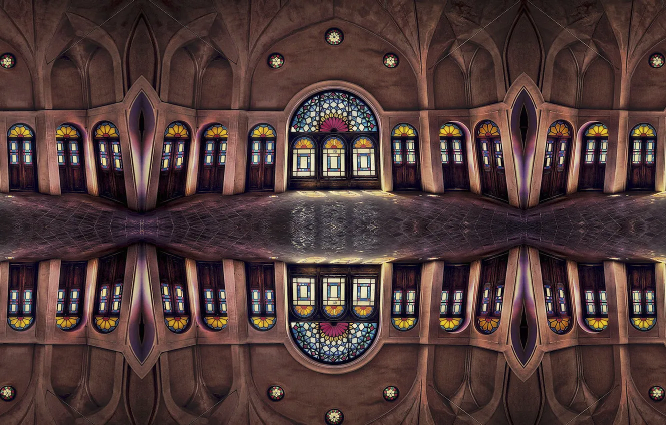 Photo wallpaper reflection, Iran, Broujerdi House