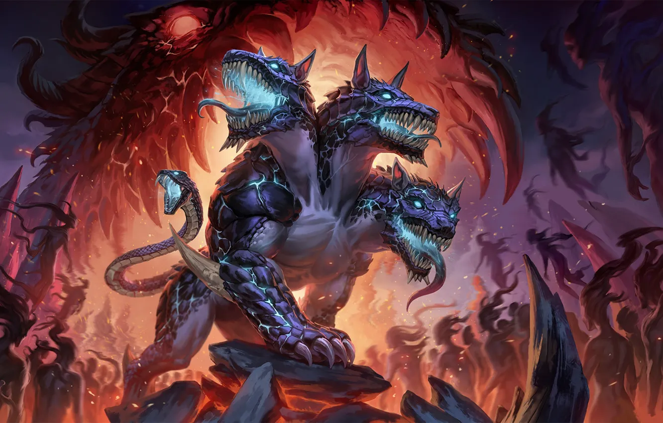 Photo wallpaper the demon, mouth, Cerberus, Smite