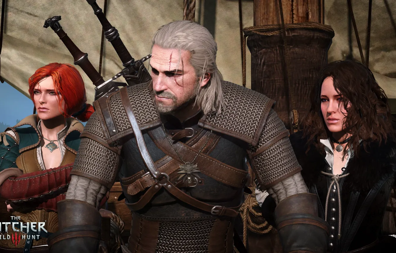 Photo wallpaper Triss Merigold, The Witcher 3: Wild Hunt, Geralt, Geralt of Rivia, Yennefer