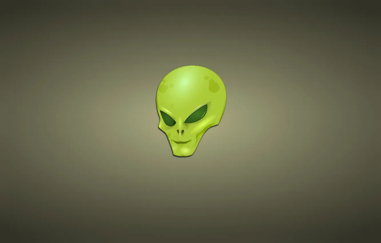 Photo wallpaper green, minimalism, head, Stranger, alien, alien