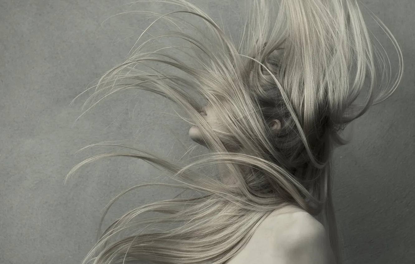 Photo wallpaper girl, background, hair, blonde