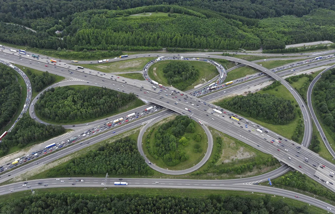 Photo wallpaper cars, traffic, german, motorway