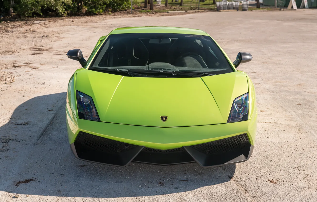 Photo wallpaper Lamborghini, Gallardo, front view, Lamborghini Gallardo LP 570-4 Superleggera