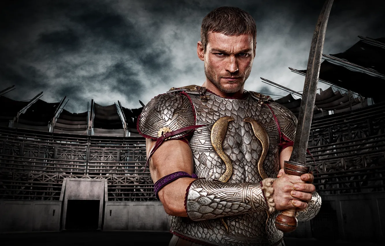 Photo wallpaper warrior, Gladiator, Spartacus, spartacus, sand and blood, SWORD
