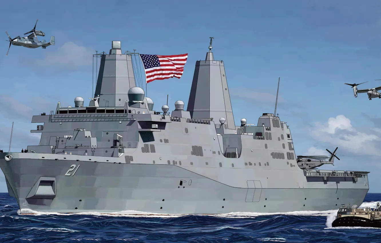 Photo wallpaper USA, landing ship, US NAVY, USS New York LPD-21, About Her