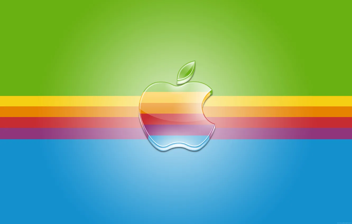 Photo wallpaper strip, Apple, rainbow, logo
