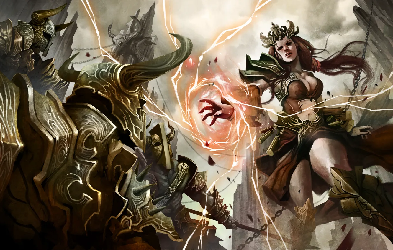 Photo wallpaper diablo 3, wizard, The enchantress, Diablo III Reaper of Souls